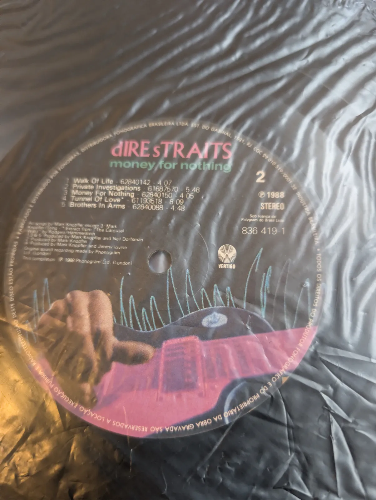 Dire Straits — Money for Nothing, label-b