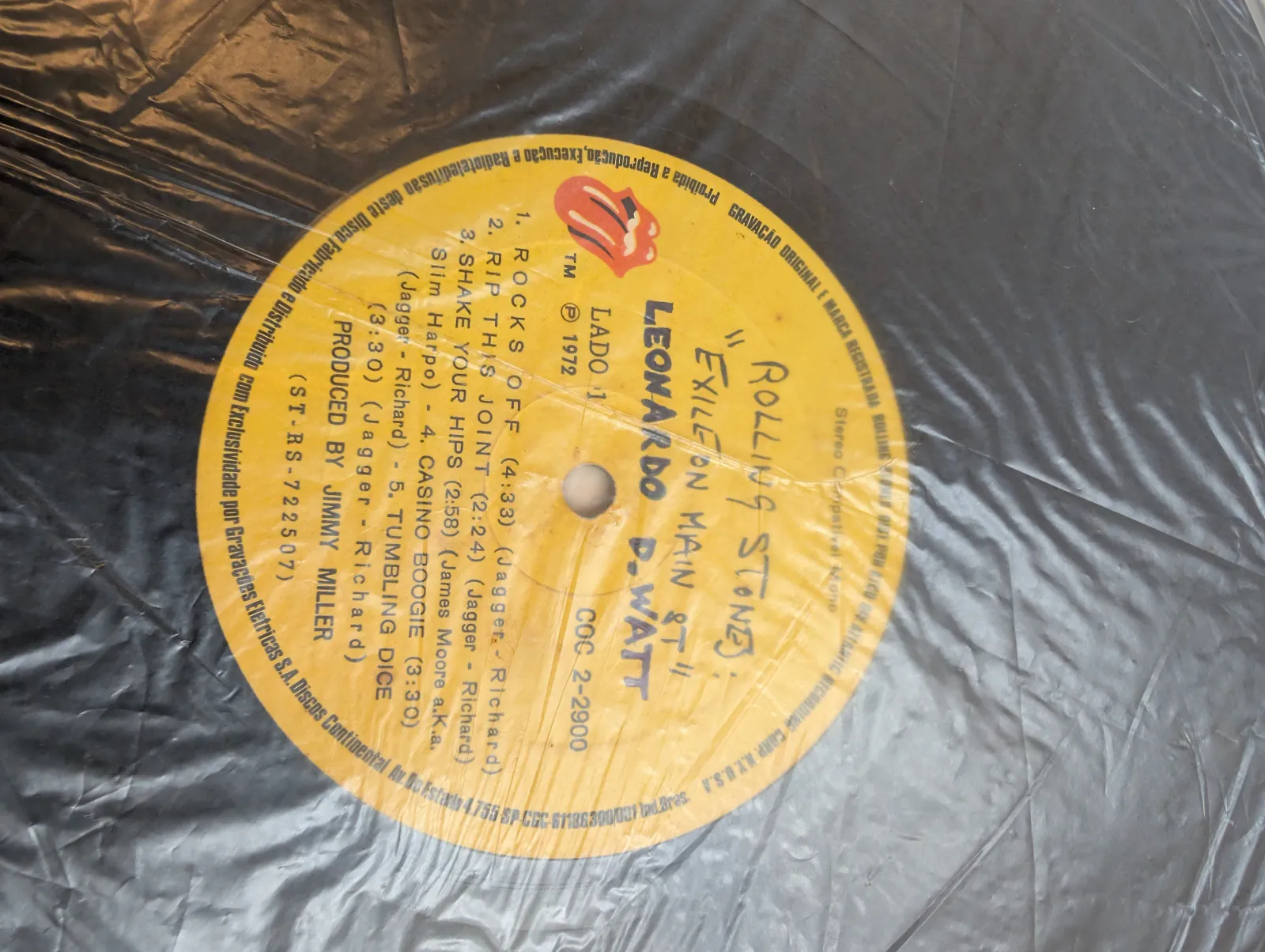 The Rolling Stones — Exile on Main St., label-a