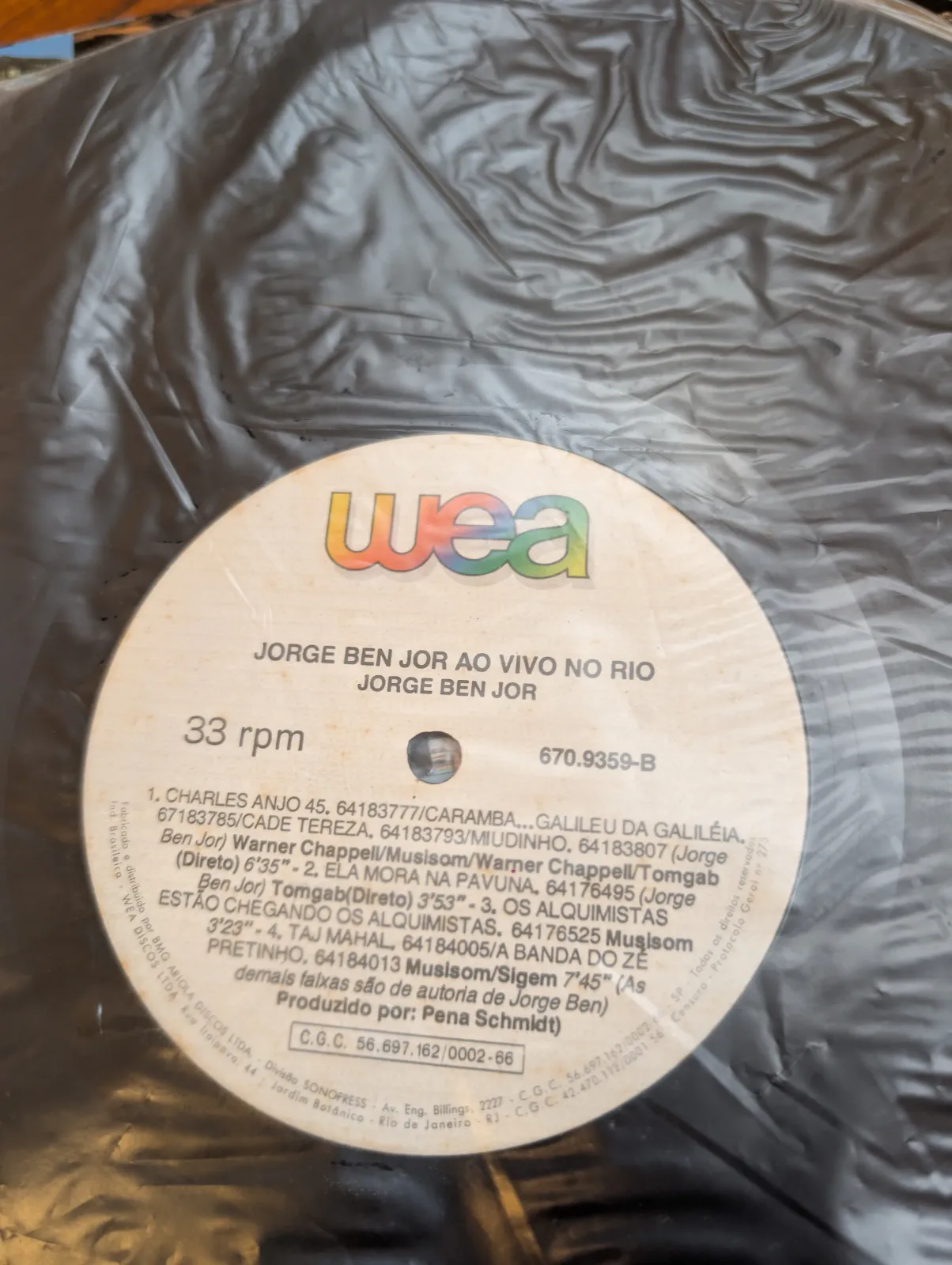 Jorge Ben Jor — No Rio — Ao Vivo, label-b