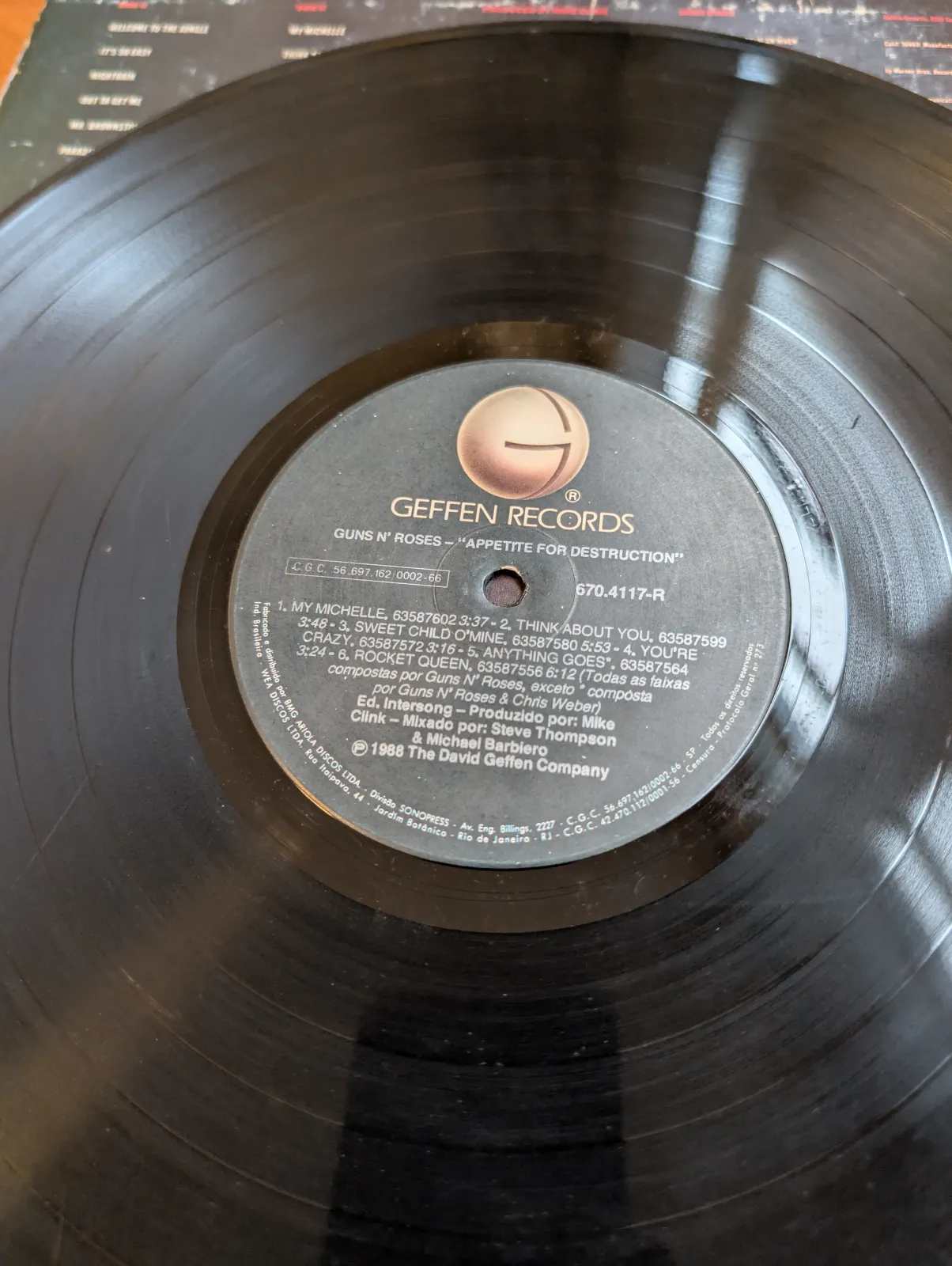 Guns N' Roses — Appetite for Destruction, label-b