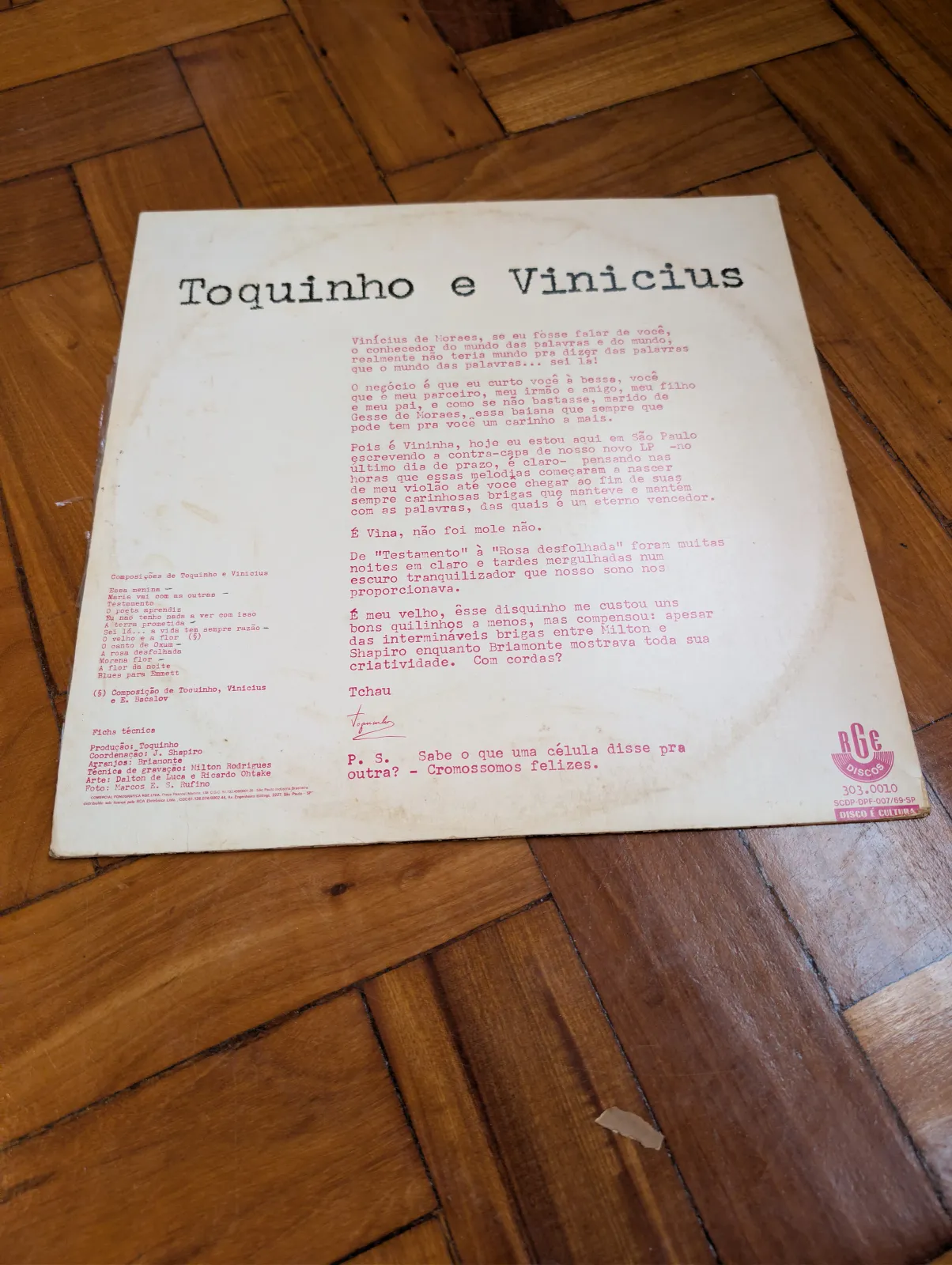 Toquinho & Vinicius de Moraes — Toquinho e Vinicius, back