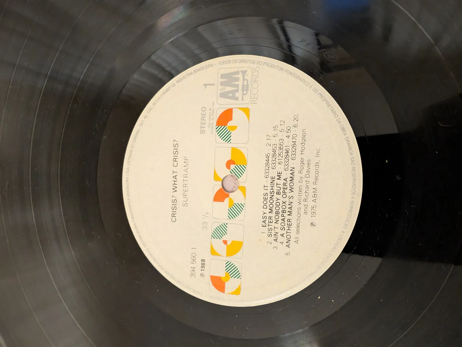 Supertramp — Crisis? What Crisis?, label-a