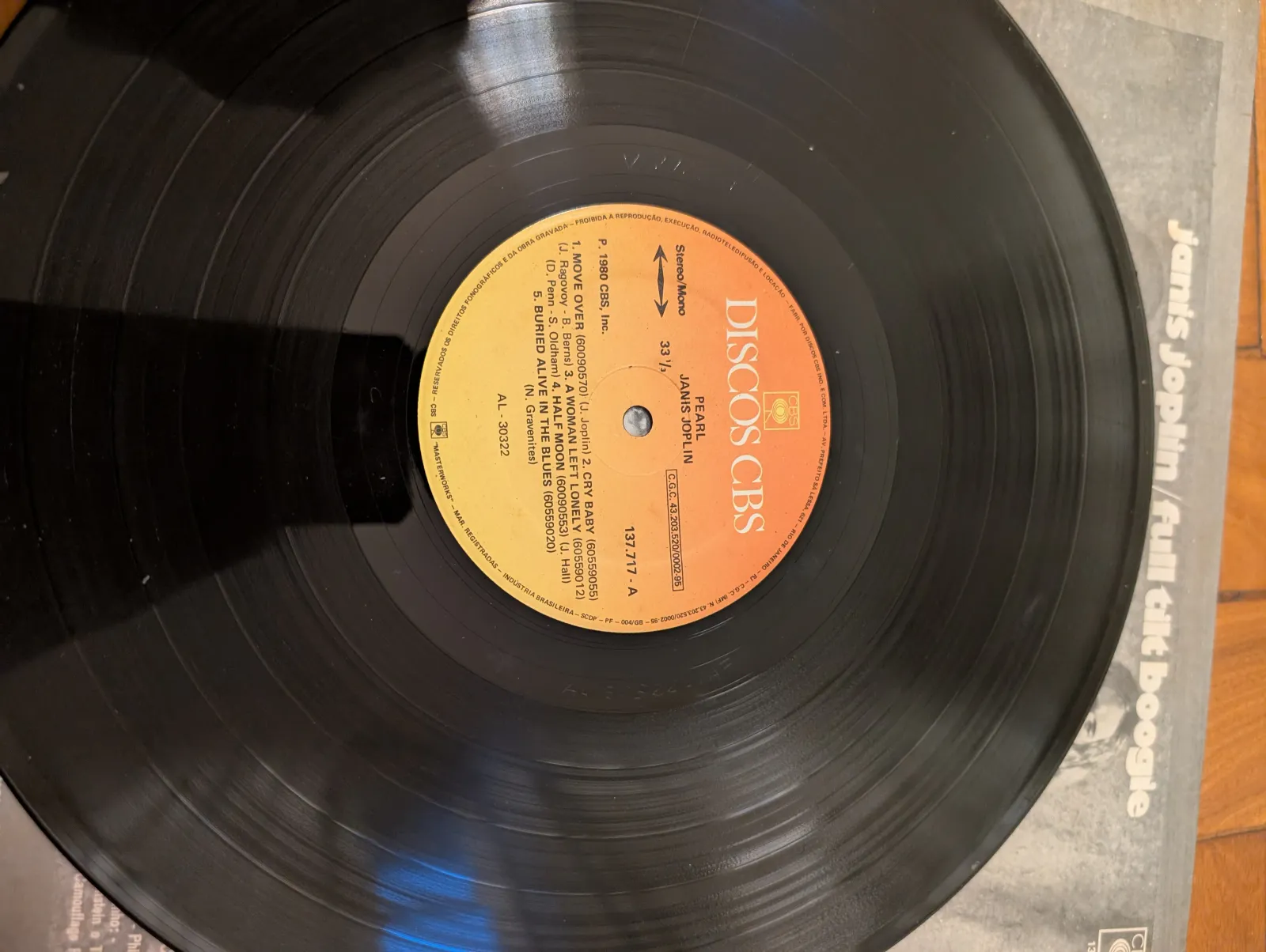 Janis Joplin — Pearl, label-a