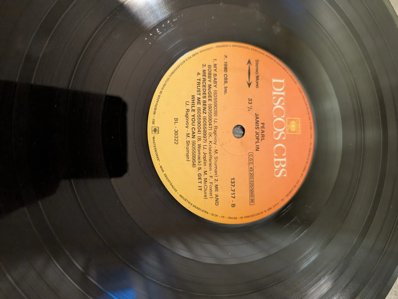 Janis Joplin — Pearl, label-b