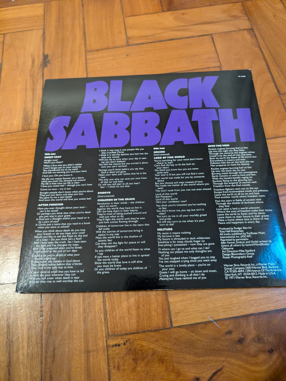 Black Sabbath — Master of Reality, back