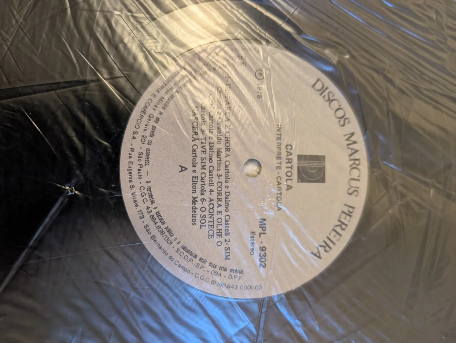Cartola — Cartola (1974), label-a
