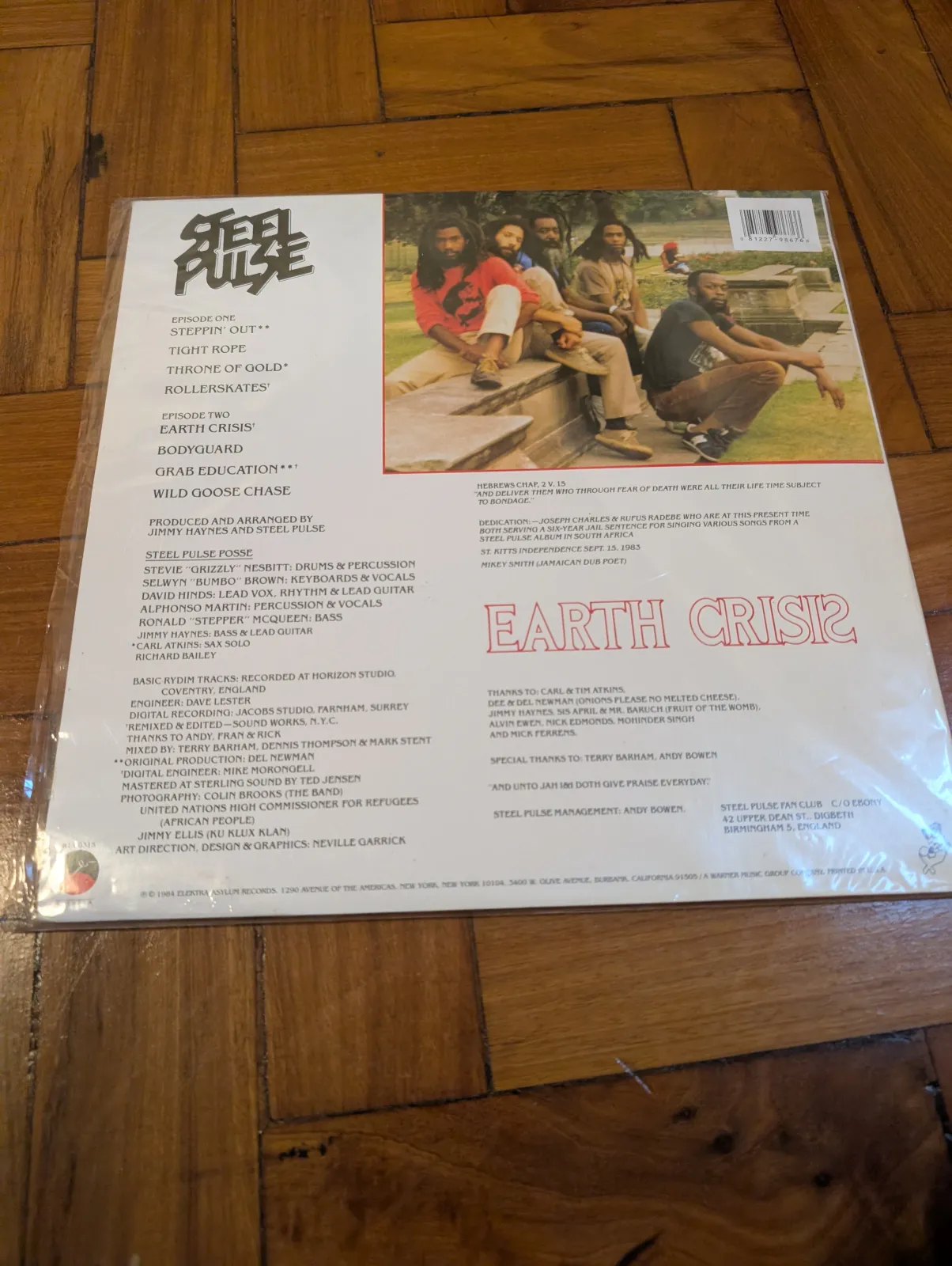 Steel Pulse — Earth Crisis, back